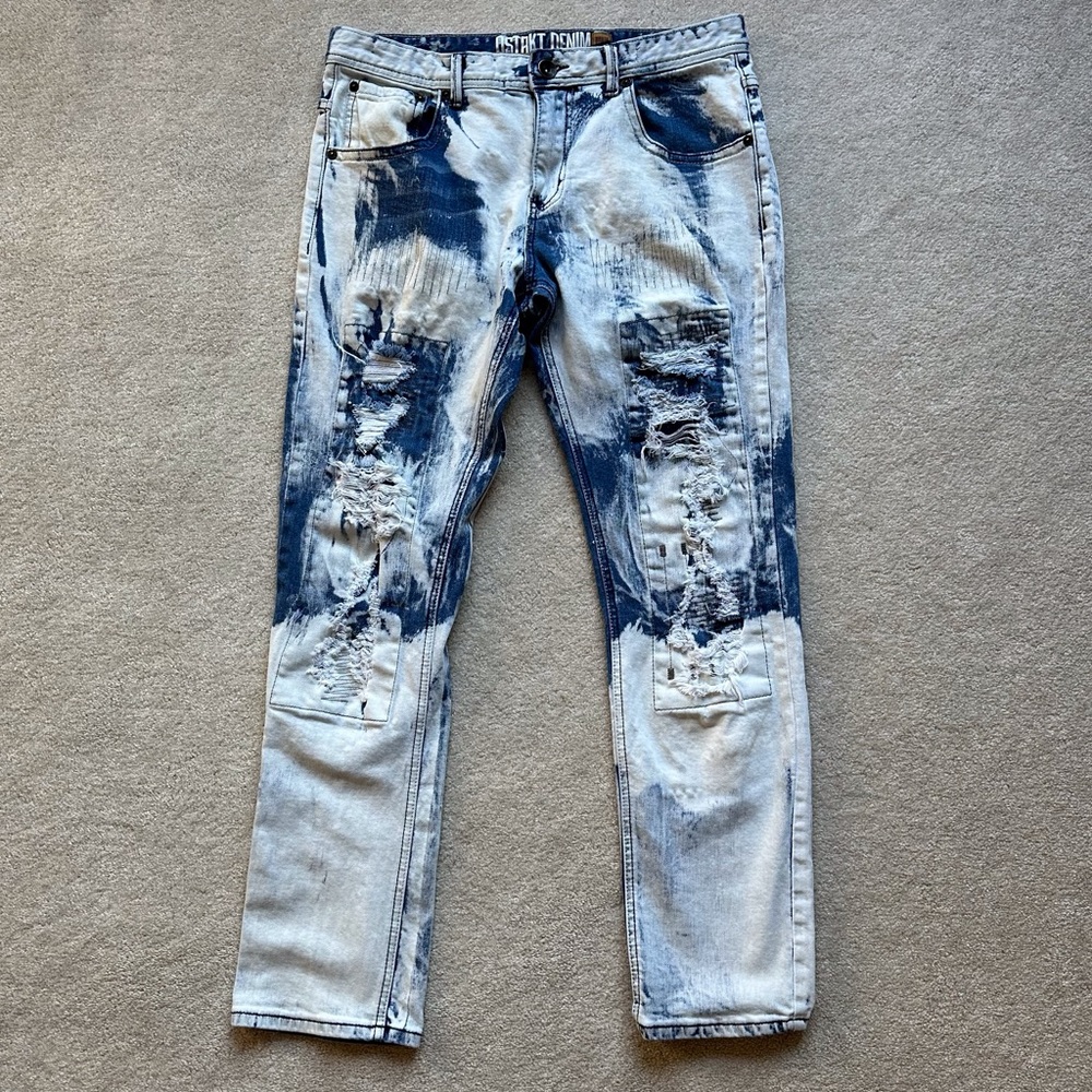 8ighth Dstrkt Distressed Tie Dye Bleach Jeans